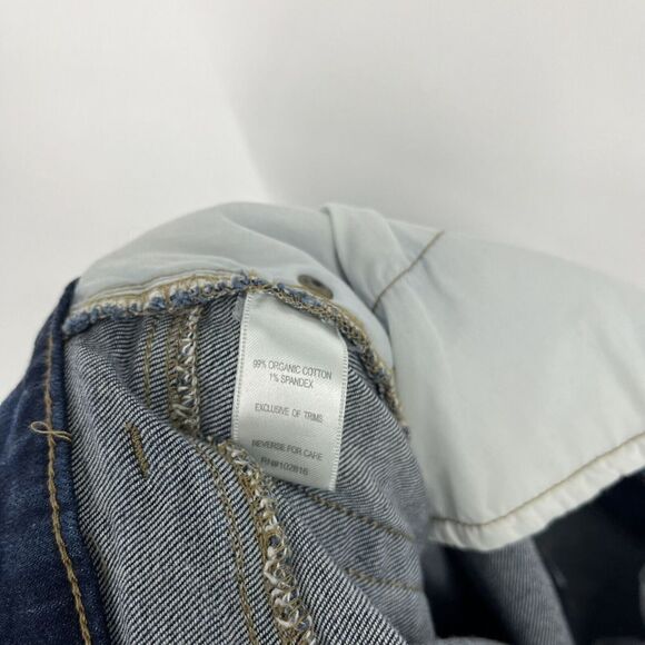 Garnet Hill Jeans Size 28 Womens Blue Essential Straight Organic Cotton Stretch - Picture 6 of 8
